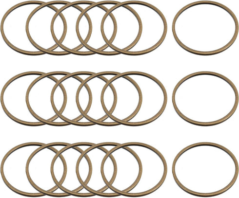 MECCANIXITY Round Earring Beading Hoop Rings, Circle Open Bezel Linking Ring 20mm/ 0.78" Bronze Earring Finding Link Ring for Jewelry Making, Pack...