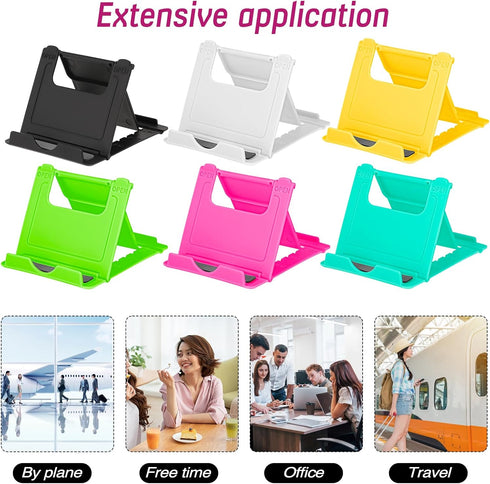 6 Pack Portable Cell Phone Stand Holder for Desk, Foldable Desktop Mobile Phone Kickstand Universal Desk Stand for All Mobile Smart Phone......