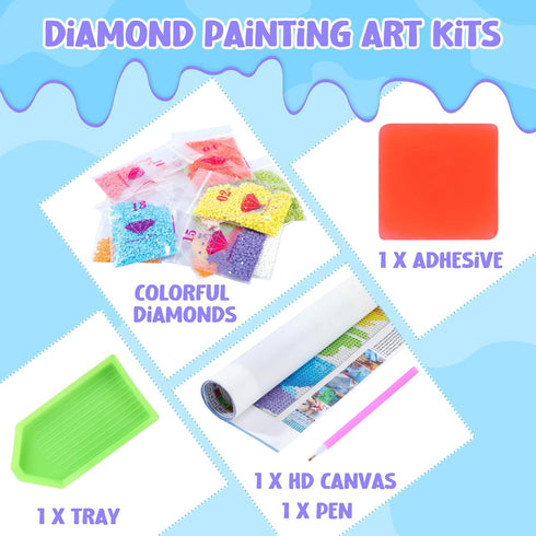 UPABLUNSO Flower Diamond Painting 5D Lantern Diamond Art Kits Purple Floral Chic Full Circle Crystal Spot Diamond Art Kit for Wall Decor Room Deco...
