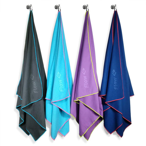 Flow Hydro Sport Towel - Microfiber Quick Dry Swimming Towels for Swim, Pool, Triathlon, and Other Water Sports in Medium, Large, Extra Large, and...