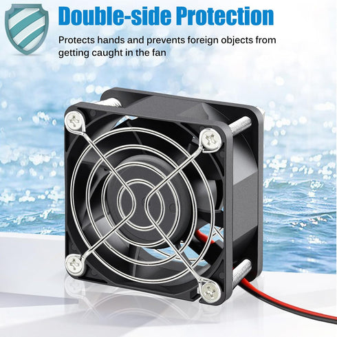 GDSTIME 60mm x 25mm 12V DC Waterproof IP67 Fan High Speed Dual Ball Bearing Small Brushless Cooling Fan for Solar Battery Box Server Ventilation...