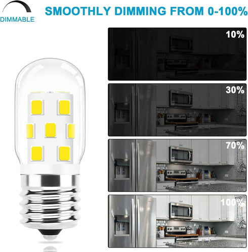 E17 LED Bulb Dimmable,30W-40W Incandescent Equivalent,Natural White 4000K,Fit for LG Whirlpool Frigidaire Kenmore GE Over The Range Microwave,125V...