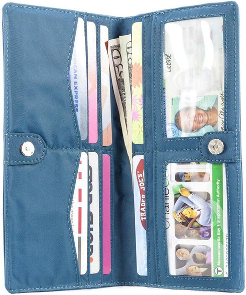 Big Skinny Women's Executive Bi-Fold Checkbook Slim Wallet, Holds Up to 40 Cards...