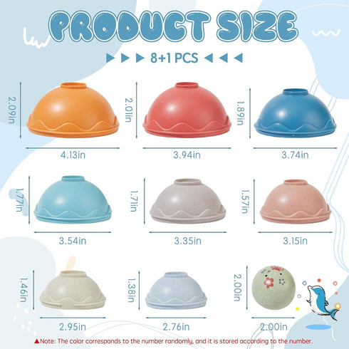 Stacking Cups Toys, Baby Bath Stacking Toy with Baby Rattle for Toddlers 1-3, Infant Montessori Toys for Babies 6-12 Months, 8 Pcs with Numbers, E...