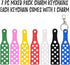 Shoe Charm Keychain Holder for Jibbutz Compatible with Croc Shoe Charms | 7 pk 1 each color | Black, Red Green, Green, Blue, Yellow, Pink, White T...