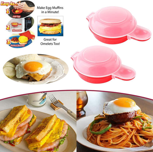 4 PCS Microwave Egg Cooker, Mini Egg Poacher Cooker, Quick and Simple Omelette Maker for Egg Sandwich, Egg Hamburg...
