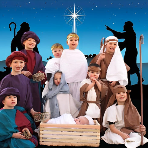 Fun Express - Star Of Bethlehem Backdrop Banner for Christmas - Party Decor - Wall Decor - Preprinted Backdrops - Christmas - 3 Pieces...