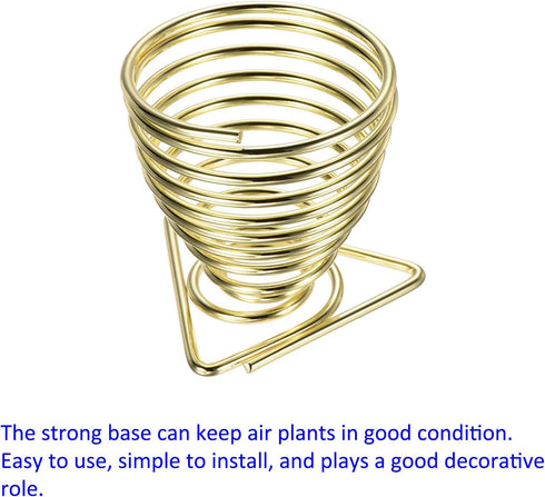 6 Pack Air Plant Holders - Metal Planter Stand Air Plants Flower Pot Rack Apply to Home Weddings Decor(Gold, 2.1" x 2.1" x 2")...