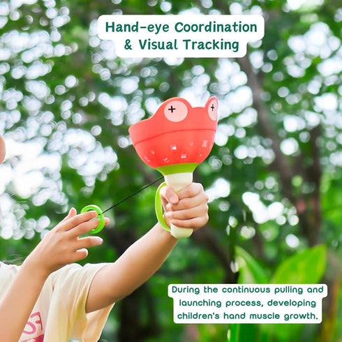 2-Pack Flying Disc Launcher Toy for Kids - Fun Outdoor Toys with 12 Discs, Backyard & Spring Outdoor Games, Fun & Safe Yard Toys for Children's Ac...