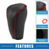 Gear Shifting Knob Cover Automatic Transmission Lever Trim for Nissan Murano 2009-2013 Faux Leather Black Red...