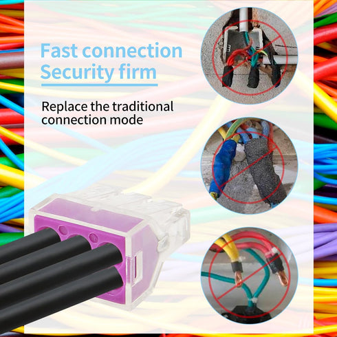 20pcs Push-in Wire Connecters 6 Port, Wire Quick Connection Terminal, 18-12 AWG / 0.75-2.5mm²...