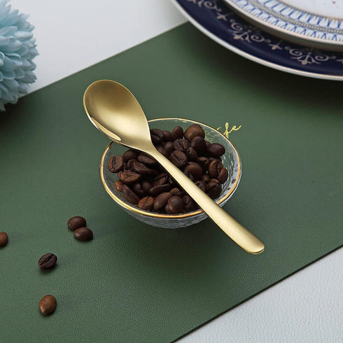 Gold Demitasse Espresso Spoons, 5.5'' Mini Coffee Spoons, Stainless Steel Small Spoons,Tea Spoons for Dessert, Set of 6, Dishwasher Safe...