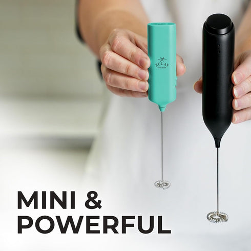 Zulay Kitchen Powerful Mini Milk Frother Handheld - Electric Hand Mixer - Portable Frother Wand for Coffee - Small Drink Blender for Lattes, Cappu...