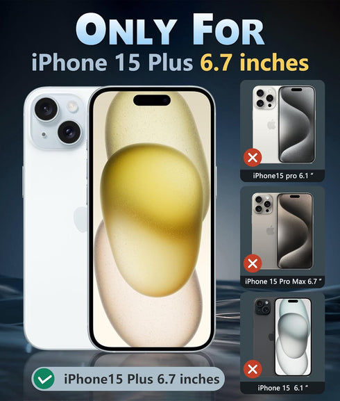 FNTCASE for iPhone 15-Plus Phone Case: Clear Case Military Grade Shockproof Protective Magnetic Cell Phone Cover, Anti Yellowing Scratch-Resistant...