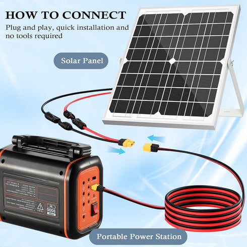 2PCS XT60 Extension Cable 10AWG 3FT XT60 to XT60 Cable with Male to Female Connector for Portable Power Station Solar Panel RC Battery...