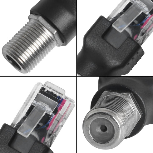 2PCS F Type to RJ45 8P Crystal Head Adapter Female to Male Coaxial Sleeve Converter for Cable Tester Monitor Digital Signal Compatible Black...