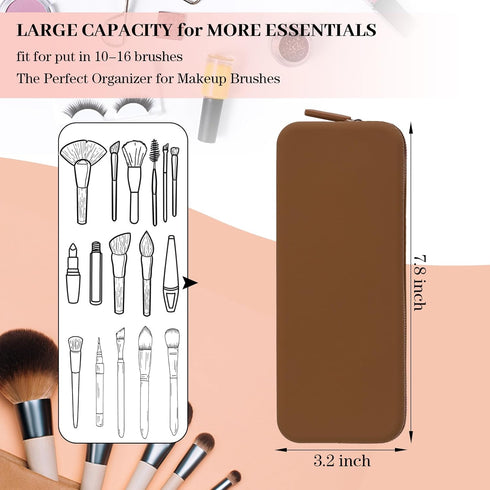 Sakolla Travel Makeup Brush Holder, Silicone Makeup Bag with Zipper Pouch Holder Case for Organizing Cosmetics Pencils Daily Work...