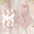 LAWKUL Baby Lovey Bunny Security Blanket Soft Cuddly Babe Blankie Knit Cotton Babies Comforter for Newborns Boy Girls Pink...