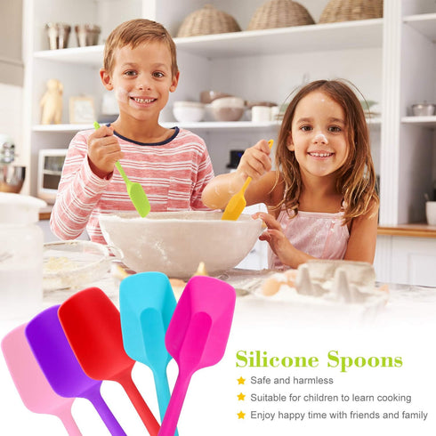 Patelai Silicone Spatulas, 7 Pieces 8.2 Inch Small Rubber Spoon Non Stick Kitchen Spatulas Heat Resistant Flexible Scrapers Baking Tool for Cookin...