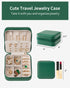 Vlando Travel Jewelry Case, Small Travel Jewelry Organizer Box for Girls Women - Dark Green...