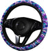 4 Pieces Mandala Purple Lotus Steering Wheel Cover Set with 2pcs Car Cup Coasters & Quarter Keyring, Cute and Fashionable Non-Slip Purple Steering...