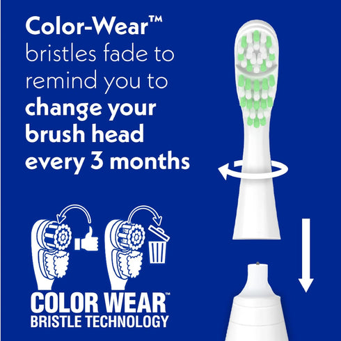 Spinbrush Pro Whiten Battery-Powered Electric Toothbrush Value Pack, Medium Bristles, Batteries Included, 1 Brush & 1 Replacement Head...