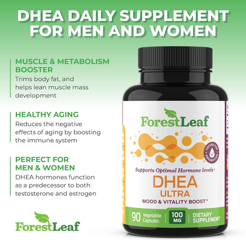 DHEA 100mg | DHEA Supplement for Women | DHEA Supplement for Men | Pure High Strength Micronized Dehydroepiandrosterone | Supports Energy, Hormone...