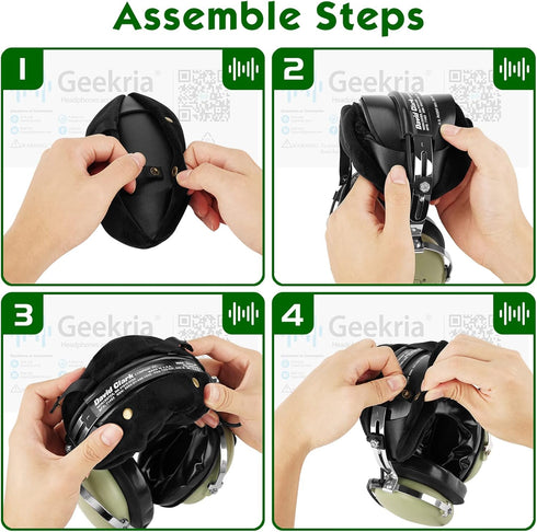 Geekria Velour Headband Pad Compatible with David Clark H10-13.4, H10-13S, Headphones Replacement Band, Headset Head Top Cushion Cover Repair Part...