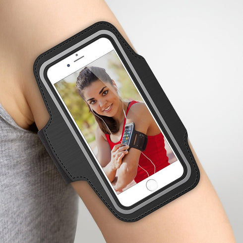 MMOBIEL Arm Phone Holder for Running Compatible with iPhone 15/14/13 Mini/12 Mini/SE 2020/8 / 7/6 and Other Models up to 6.3 inch - Stretchable Ru...