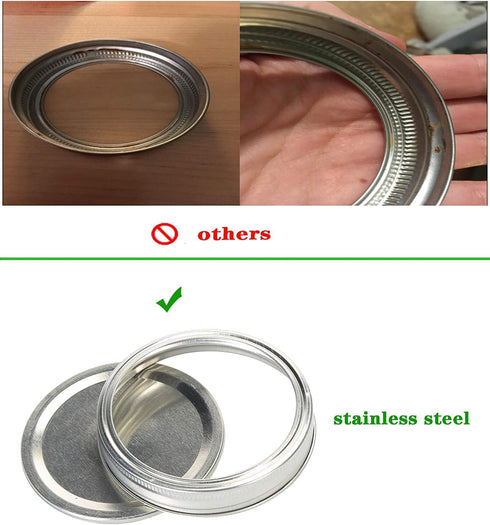 Canning Lids and Rings Regular Mouth Suitable for Ball or Kerr Jars,Small Mouth Mason Jar Lids and Bands Set of 12...