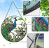 Peacock Stained Glass Suncatcher Window Wall Hanging Decor Ornament 6.5''*6.5'', Hand-Painted Sun Catcher Glass Panel Decor Art Home Garden Decor ...