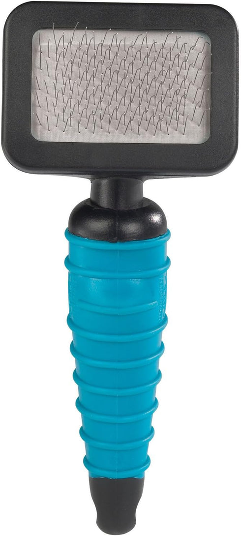 Master Grooming Tools Ergonomic Slicker Brushes — Molded Brushes for Grooming Dogs - Extra Small, 2¾" x 2", Teal/Black...