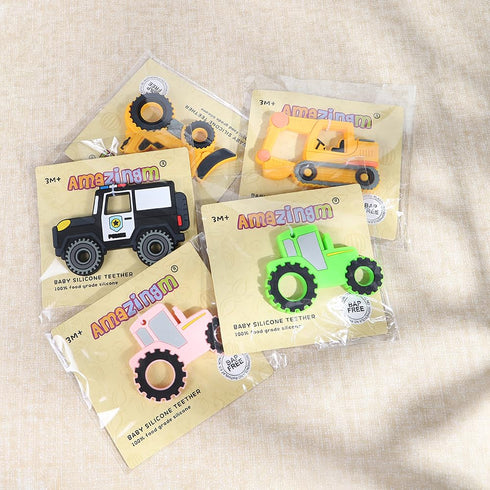 Car Series Baby Teething Toys,Food Grade Silicone Chew Teether for 3 Months+ Infant Boy and Girl,Toddler Sensory Chewing Teether,BPA Free. (Bulldo...