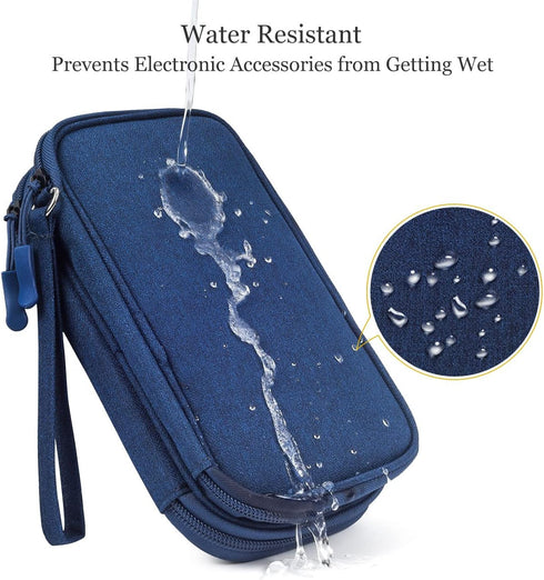 Portable, Waterproof Electronics Accessories Case and Organizer Bag for Cables, USB Drives and Chargers...