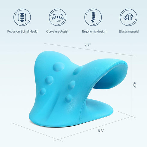 Neck Stretcher for Pain Relief, Neck and Shoulder Relaxer Cervical Traction Device Pillow for Muscle Relax and TMJ Pain Relief (Blue)...