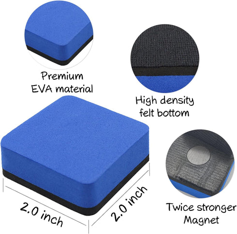 72 Pack Whiteboard Eraser for Kids and Adults, Washable and Reusable Magnetic Whiteboard Eraser for Cleaning Dry Erase Markers on Magnetic Soft Wh...