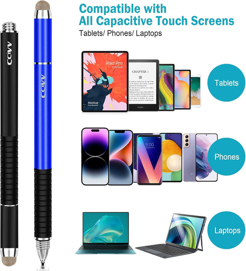 Stylus Pen 2 in 1 Fine Point & Mesh Tip for Touch Screen, Compatible for Tablet and Cellphone (1Pc, Blue)...
