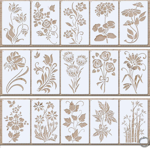 15 pcs Flower Stencils...
