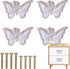 4 pcs Butterfly Handle Creative Cabinet Drawer Wardrobe Dresser Zinc Alloy Knob Furniture Door Single Hole Handle Door Handle (White Butterfly)...