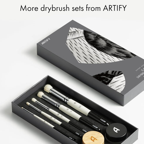 ARTIFY Drybrush Set of 5 Sizes: Expert Series Dry Brush for Effortless Miniature, Model, Ceramics, Citadel Painting - Hobby Detail Small Acrylic O...