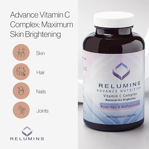 Relumins Advance Vitamin C - MAX Skin Brightening Complex with Rose Hips & Bioflavonoids - 60 Capsules...