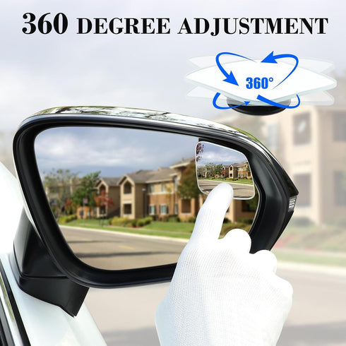 LivTee Blind Spot Mirror?Rhombus Shaped HD Glass Frameless Convex Rear View Mirror with wide angle Adjustable Stick for Cars SUV and Trucks, Pack ...
