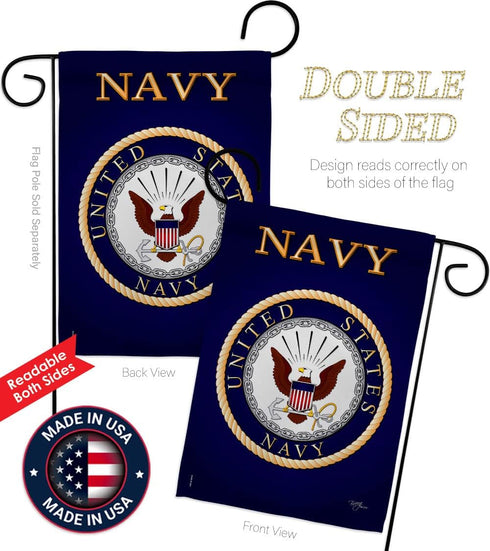 Breeze Decor US Navy USN Armed Forces Seabee Official Licensed United State American Military Retire Decorative, Garden Flag 13"x 18.5", Memorabil...