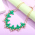 Crystal Flower Collar Necklace for Women Chunky Rhinestone Floral Bib Statement Choker Necklace...
