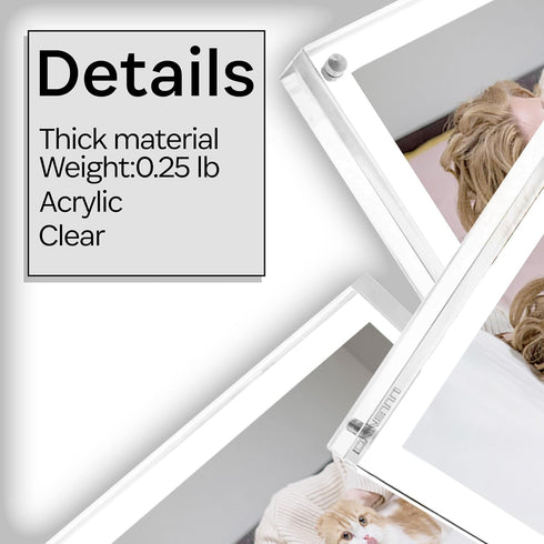 Canetti Original Magnet Picture Frame - Crystal Clear Acrylic Glass Table Top Photo Frame...