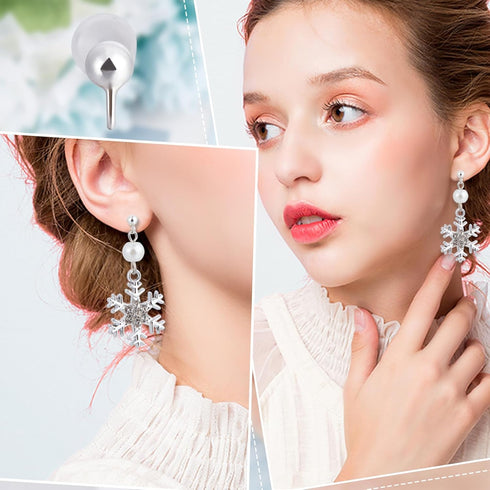 Beebeecraft 1 Box 10Pcs Ball Stud Earring Findings 925 Sterling Silver Stud Earring Posts Finding Kit with Loop and Plastic Ear Nuts for Women Jew...