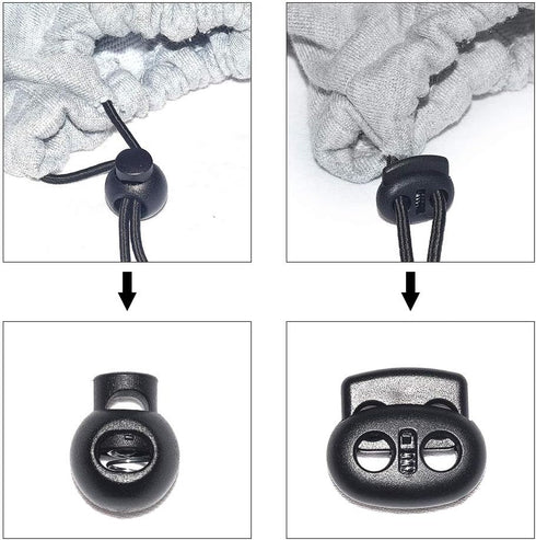 42 Pcs Cord Locks End Spring Toggle Stopper Zipper Pull Ends Fastener Buttons with 18 Yard Elastic Bungee Cord Stretch String for Drawstring, Shoe...
