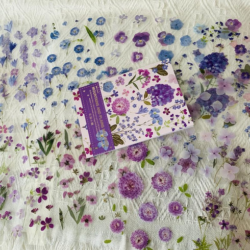 1600PCS Plants Floral Scrapbook Stickers Book Kit Vintage Fern Flowers Purple Green Pink Yellow Transparent Waterproof Stickers for Scrapbooking S...