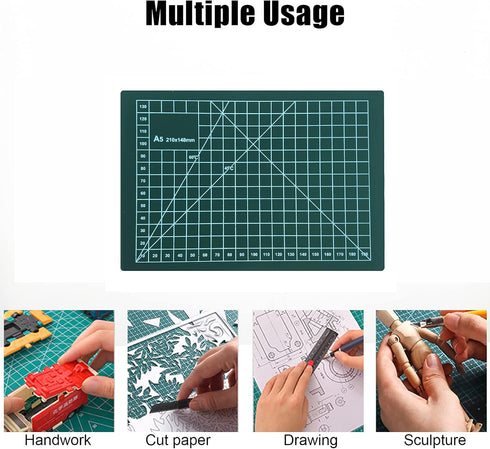 Professional Self Healing Cutting Mat A5, PVC Double Sided Non-Slip 5-layer Rotary Mat for Scrapbooking, Quilting, Sewing...