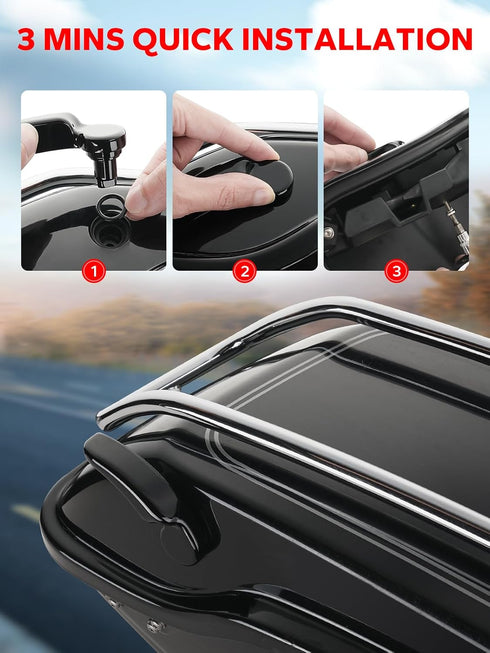 Amazicha Saddlebag Latch Kit Stainless Steel Saddle Bag Lifter Gloss Black fit for Harley Davidson Touring Street Glide Electra Glide Road King Ro...